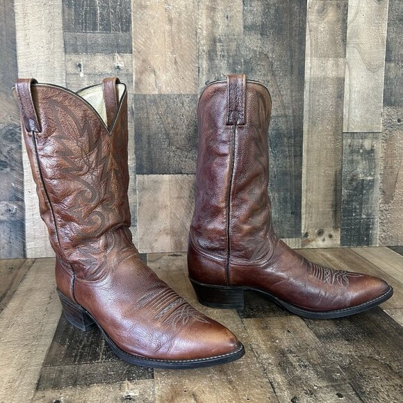 Dan Post 16782 Vintage Brown Western Cowboy Boots Mens 13 D - Picture 1 of 12
